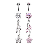 Sophia's Daisy Vine Belly Ring - Dangling Belly Ring. Navel Rings Australia.