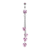 Hearts Infinite Journey Dangling Belly Ring - Dangling Belly Ring. Navel Rings Australia.