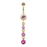 Luciana Golden Journey Belly Bar - Dangling Belly Ring. Navel Rings Australia.