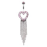 Falling For You Heart Navel Piercing Bar - Dangling Belly Ring. Navel Rings Australia.