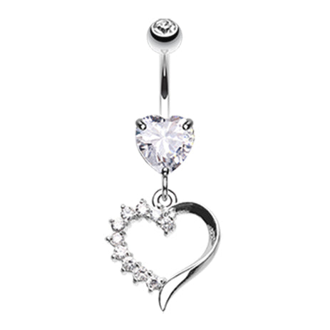 Jack n Sally's Heart Belly Bar - Dangling Belly Ring. Navel Rings Australia.