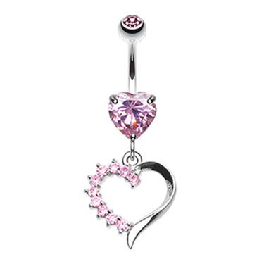 Jack n Sally's Heart Belly Bar - Dangling Belly Ring. Navel Rings Australia.