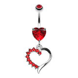 Jack n Sally's Heart Belly Bar - Dangling Belly Ring. Navel Rings Australia.