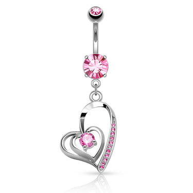 Lovers Contour Fusion Belly Bar - Dangling Belly Ring. Navel Rings Australia.