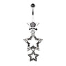 Star Show Ground Belly Dangle - Dangling Belly Ring. Navel Rings Australia.