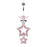 Star Show Ground Belly Dangle - Dangling Belly Ring. Navel Rings Australia.