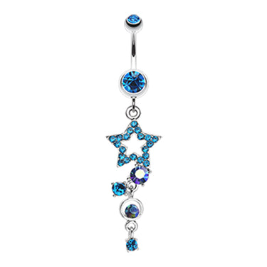 Star Gazed Belly Dangle - Dangling Belly Ring. Navel Rings Australia.