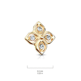 Internally Threaded Crystal Clover Replacement Ball in 14k White Gold