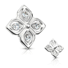 Internally Threaded Crystal Clover Replacement Ball in 14k White Gold