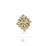 Internally Threaded Filigree Flower Replacement Ball in 14k White Gold