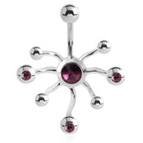 Dermal Inspirations Navel Ring - Fixed (non-dangle) Belly Bar. Navel Rings Australia.