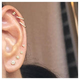 Diamond Butterfly Earring by Maria Tash in 18K White Gold. Flat Stud. - Earring. Navel Rings Australia.