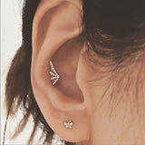 Diamond Butterfly Earring by Maria Tash in 18K Rose Gold. Flat Stud. - Earring. Navel Rings Australia.