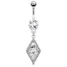 Diamonds Forever Belly Drop - Dangling Belly Ring. Navel Rings Australia.
