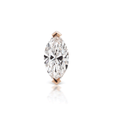 Marquise Diamond Threaded Stud Earring by Maria Tash in 18K Rose Gold. Flat Stud.