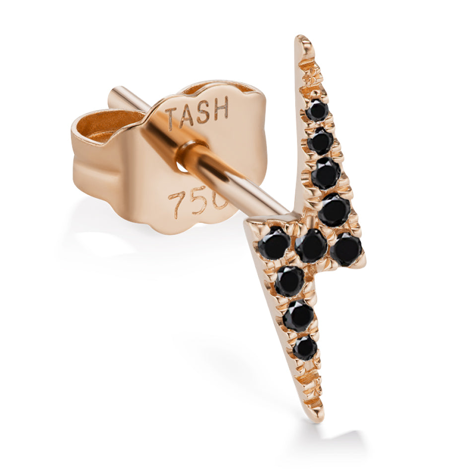 Genuine Lightning Bolt Diamond Earring by Maria Tash in 14K Rose Gold. Butterfly Stud. - Earring. Navel Rings Australia.
