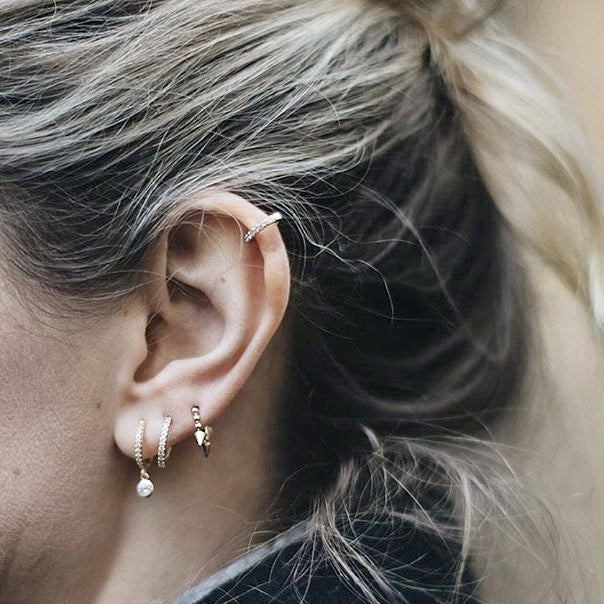 Diamond Eternity Earring by Maria Tash in White Gold - Earring. Navel Rings Australia.