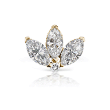 Diamond Engraved Lotus Threaded Stud Backing by Maria Tash in 14K Yellow Gold. Flat Stud.