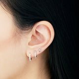 Diamond Baguette Threaded Stud Earring by Maria Tash in Rose Gold - Earring. Navel Rings Australia.