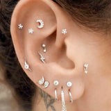 Diamond Moon Earstud by Maria Tash in 18K Rose Gold. Butterfly Stud. - Earring. Navel Rings Australia.