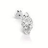 Marquise Diamond Threaded Stud Earring by Maria Tash in 14K White Gold. Flat Stud.