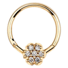 Diamond Pave Daisy Nipple Clicker in Solid 14K Yellow Gold
