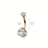 Opal Tiered Belly Ring in 14K White Gold