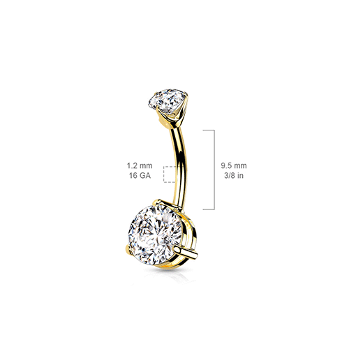 Opal Tiered Belly Ring in 14K Yellow Gold