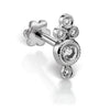 Five Diamond Trinity Earring by Maria Tash in 18K White Gold. Flat Stud.