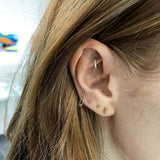 Diamond Baguette Threaded Stud Earring by Maria Tash in Rose Gold - Earring. Navel Rings Australia.