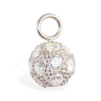 TummyToys® Cubic Zirconia Disco Ball Swinger - TummyToys® Swinger Charm. Navel Rings Australia.