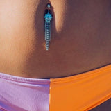 Dolly Drop Chain Belly Ring - Dangling Belly Ring. Navel Rings Australia.
