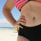 Whisper Blue Dolphin Belly Ring - Dangling Belly Ring. Navel Rings Australia.