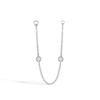 Long Double Scallop Set Diamond Chain Connecting Charm by Maria Tash in White Gold