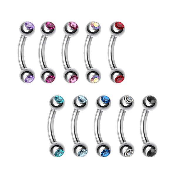 Custom Name Belly Ring – 14ga 3/8" Navel Piercing With Clear CZ & Glass Dome Top
