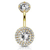 Crowned Jojo Halo Belly Bar with Gold Plating