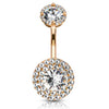 Crowned Jojo Halo Belly Bar with Rose Gold Plating