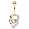 Juno Duo Heart Belly Ring in 14K Gold