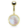 Holographic Dragon Scale Navel Rings with Gold Plating - Basic Curved Barbell. Navel Rings Australia.