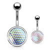 Holographic Dragon Scale Navel Rings