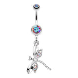 Zoom Dragon Fly Belly Ring - Dangling Belly Ring. Navel Rings Australia.