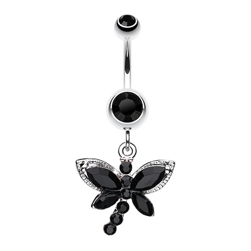 Mystique Dragonfly Dangly Belly Bar - Dangling Belly Ring. Navel Rings Australia.