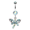 Mystique Dragonfly Dangly Belly Bar - Dangling Belly Ring. Navel Rings Australia.