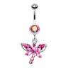 Mystique Dragonfly Dangly Belly Bar - Dangling Belly Ring. Navel Rings Australia.