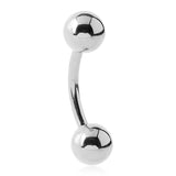 Matching Ball Steel Curved Bananabell - Basic Curved Barbell. Navel Rings Australia.