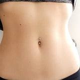 Double Mini Gem Bananabell Body Jewellery - Basic Curved Barbell. Navel Rings Australia.