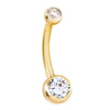 Classique Duo Authentic Diamond Belly Ring in 14K Gold