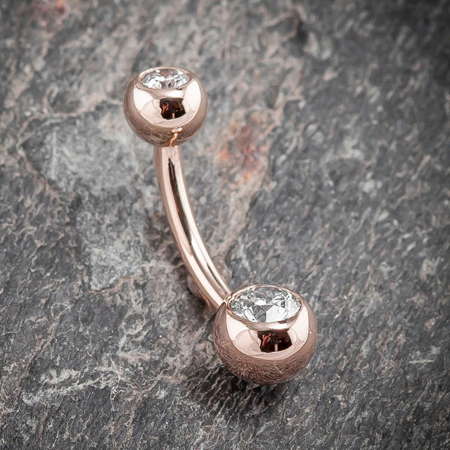 Real rose gold belly ring Clearance
