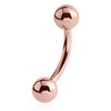 16g Petite Duo Ball Belly Bar with Rose Gold Plating