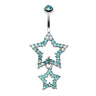 Orions Midnight Star Dangly Navel Ring - Dangling Belly Ring. Navel Rings Australia.